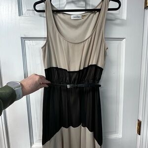 Calvin Klein Women's Black and Cream Dress